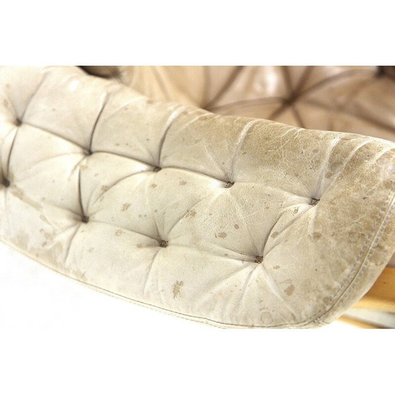 Image 1 of Vintage fauteuil "Pernilla" in cognac leer en eikenhout van Bruno Mathsson voor Karl Mathsson, Zweden 1960