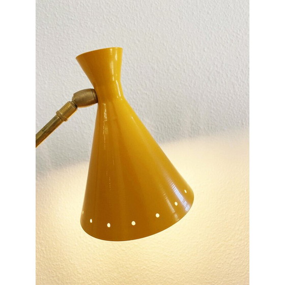 Image 1 of Vintage messing en metalen tegengewicht lamp, Italië 1950