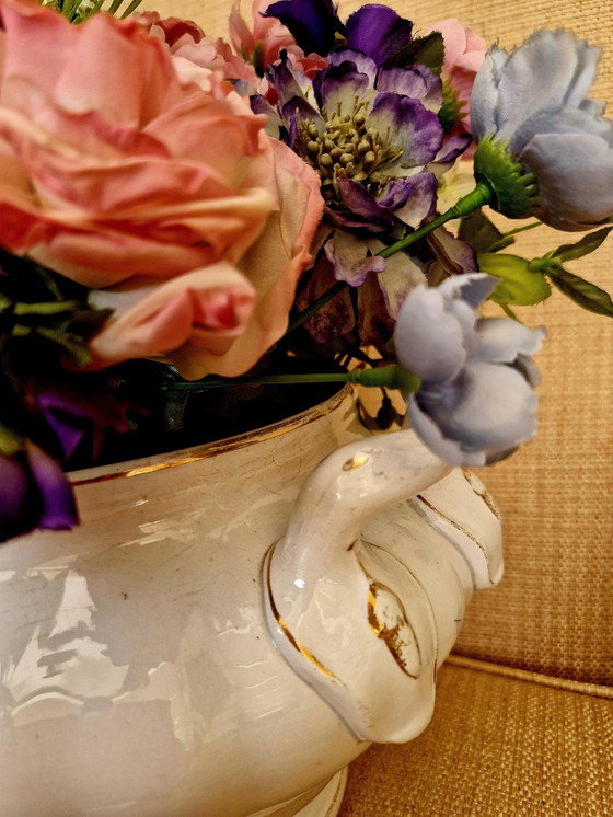 Image 1 of 1 Villeroy & Boch Soepterrine Met Zijden Bloemen