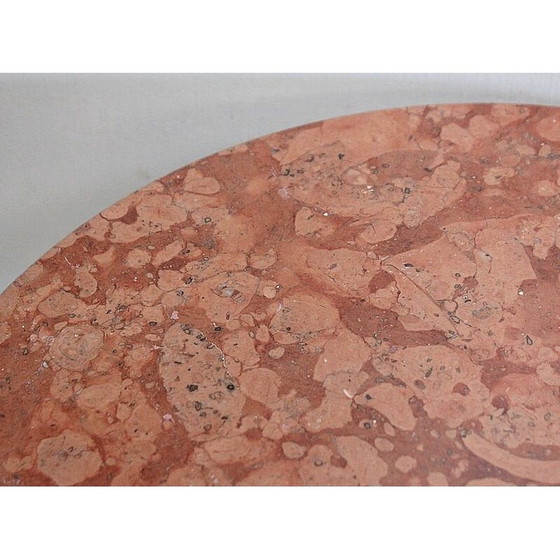 Image 1 of Vintage ronde tafel op voet van geborsteld roestvrij staal, 1920-1930