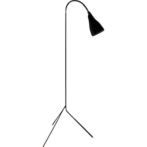 Vintage diabolo-vloerlamp van zwart metaal, 1960