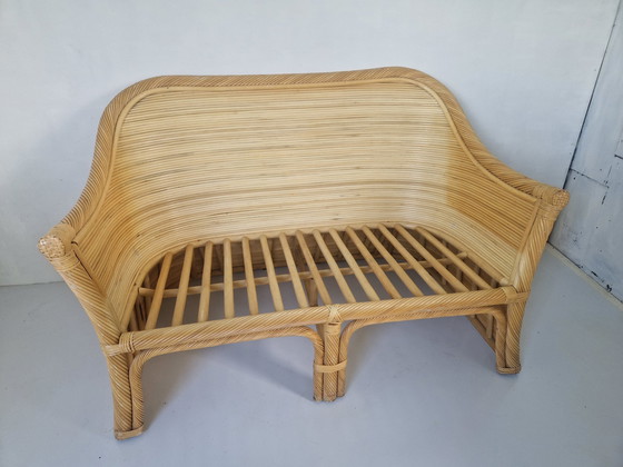 Image 1 of Vintage rotan bamboe boho 2 zitter