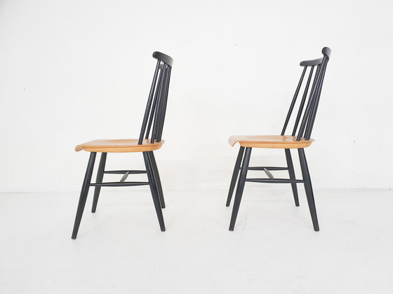 Image 1 of Set van twee stoelen met spilrugleuning, Nederland 1960's