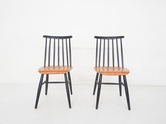 Image 1 of Set van twee stoelen met spilrugleuning, Nederland 1960's