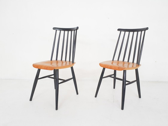 Image 1 of Set van twee stoelen met spilrugleuning, Nederland 1960's