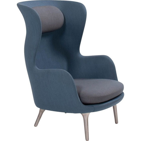 Image 1 of Vintage blauw en grijze RO fauteuil van Jaime Hayon voor Fritz Hansen