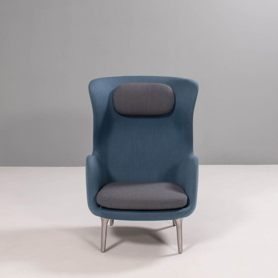Image 1 of Vintage blauw en grijze RO fauteuil van Jaime Hayon voor Fritz Hansen
