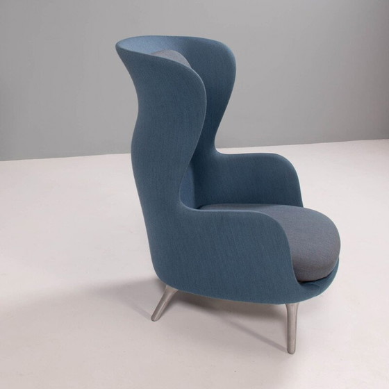 Image 1 of Vintage blauw en grijze RO fauteuil van Jaime Hayon voor Fritz Hansen