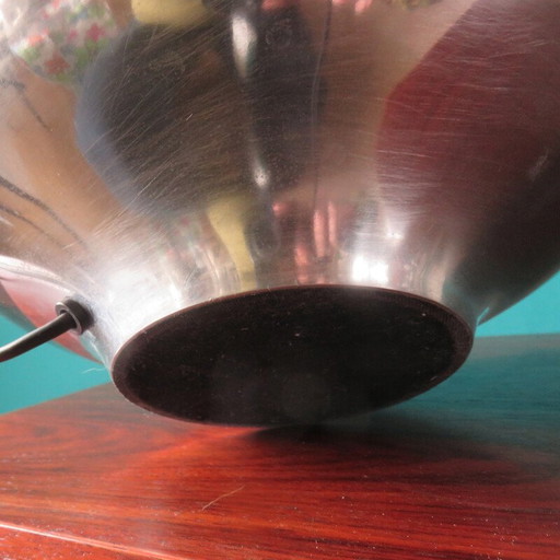 Vintage futuristische lamp van geborsteld staal, Frankrijk 1970