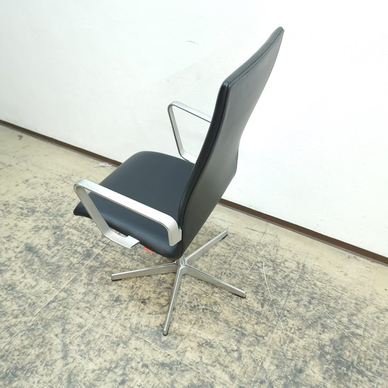 Image 1 of 3x Fritz Hansen Oxford Stoel designer fauteuil echt leren stoel Arne Jacobsen