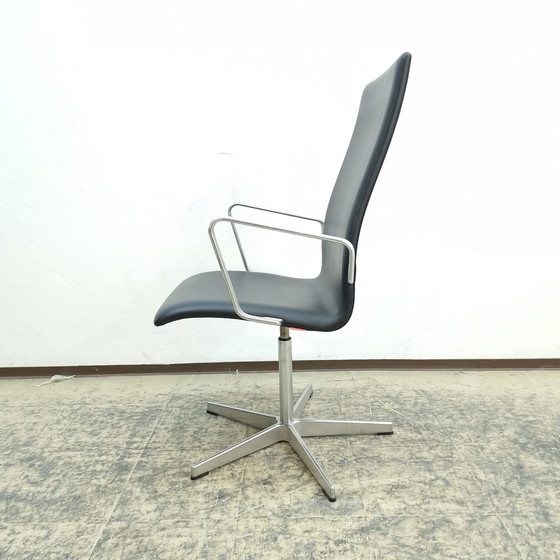 Image 1 of 3x Fritz Hansen Oxford Stoel designer fauteuil echt leren stoel Arne Jacobsen