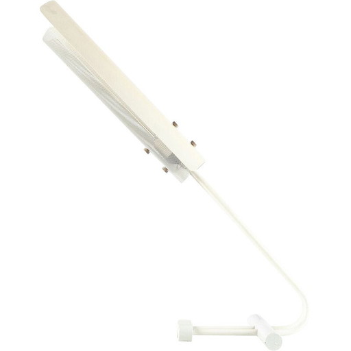 Paar vintage witte metalen tafellampen, Zweden 1980