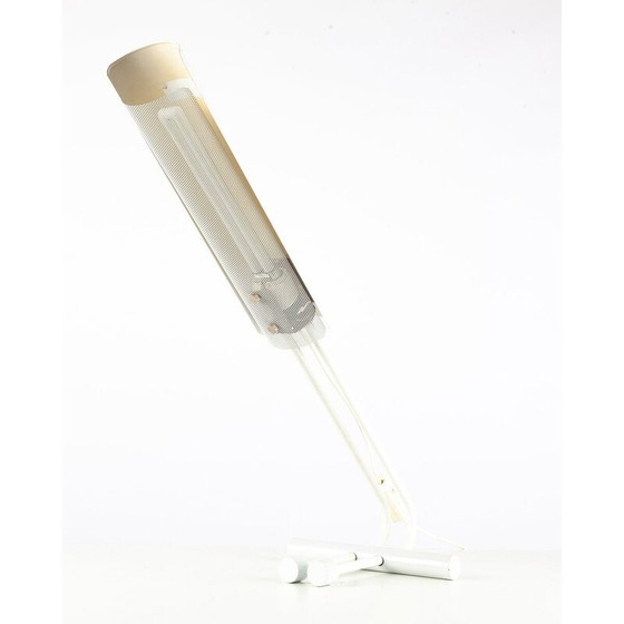 Image 1 of Paar vintage witte metalen tafellampen, Zweden 1980