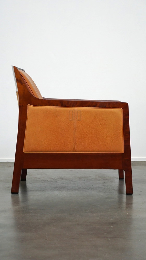 Image 1 of Uniek design rundleren Artdeco design fauteuil/ armchair.