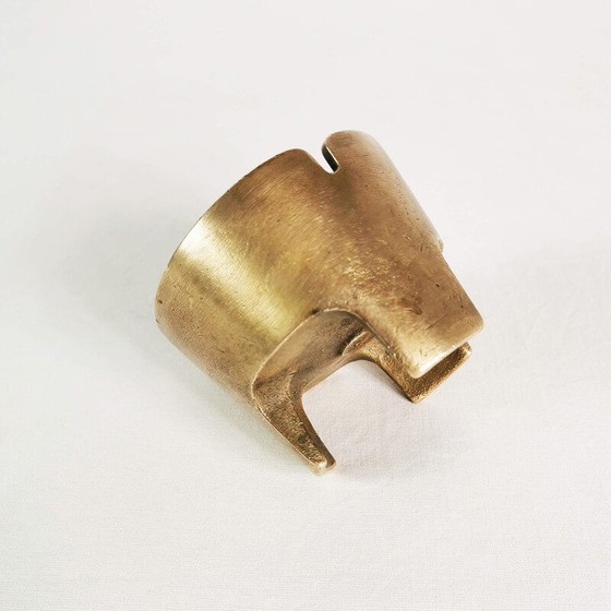 Image 1 of Vintage asbak van gegoten messing, Denemarken 1970