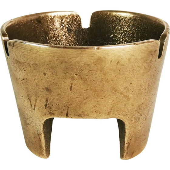 Image 1 of Vintage asbak van gegoten messing, Denemarken 1970