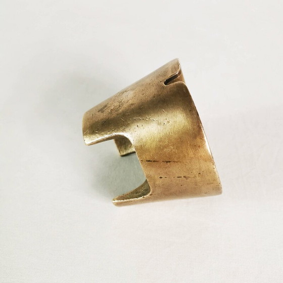 Image 1 of Vintage asbak van gegoten messing, Denemarken 1970