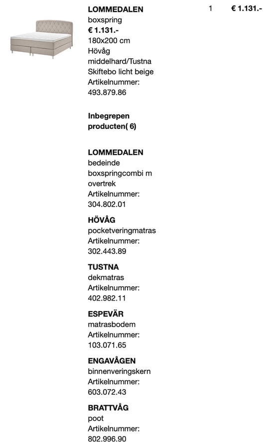 Image 1 of Lommedalen Boxspring