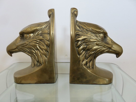 Image 1 of Paar bronzen "Eagle" boekensteunen jaren 30-40
