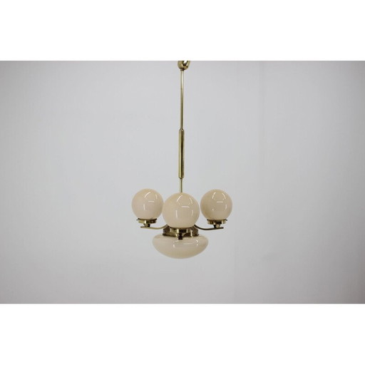 Vintage messing kroonluchter, Tsjecho-Slowakije 1930