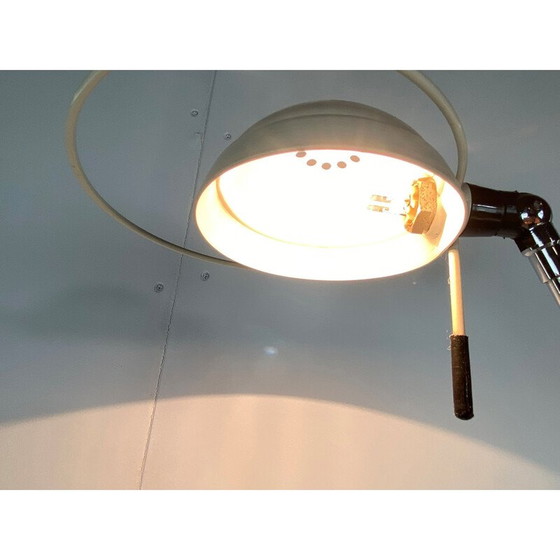 Image 1 of Vintage vloerlamp met chromen contragewicht en wit geschilderd metaal, 1970