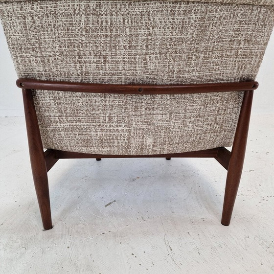 Image 1 of Set van 4 vintage stoelen van teakhout en stof, Denemarken 1960
