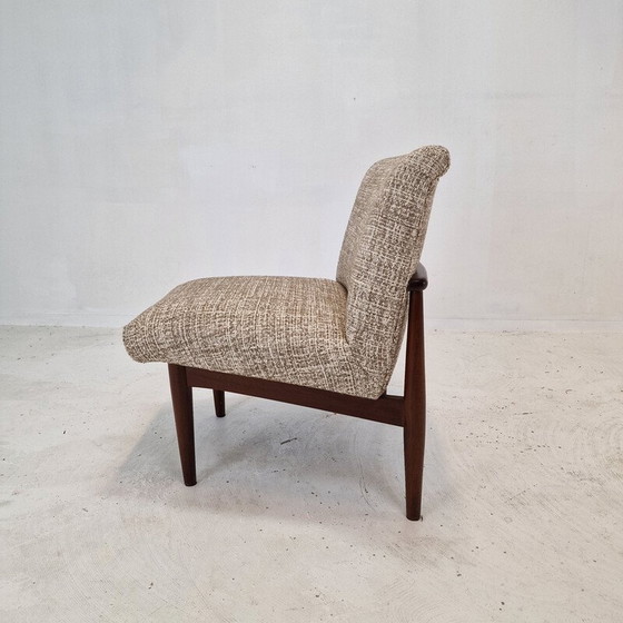 Image 1 of Set van 4 vintage stoelen van teakhout en stof, Denemarken 1960