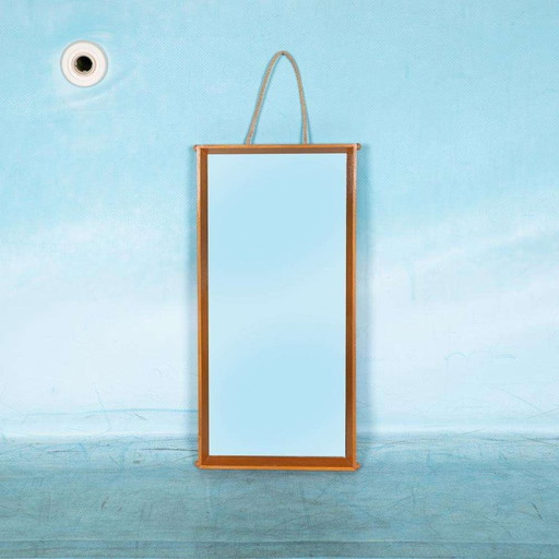 Japandi houten spiegel Scandinavisch 70s, minimalist mirror