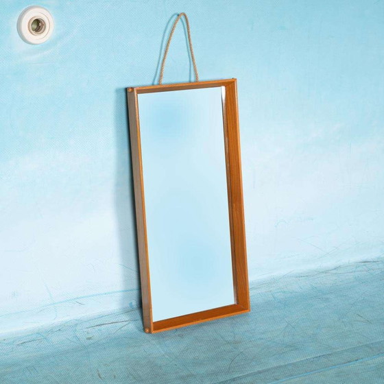 Image 1 of Japandi houten spiegel Scandinavisch 70s, minimalist mirror