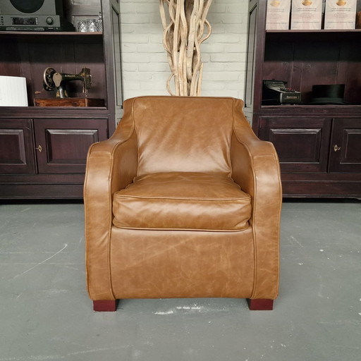 Crawley Classic Chesterfield Fauteuil – Vintage Bruin, Leer