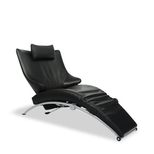 Wk Wohnen Solo 699 fauteuil / ligstoel zwart leer