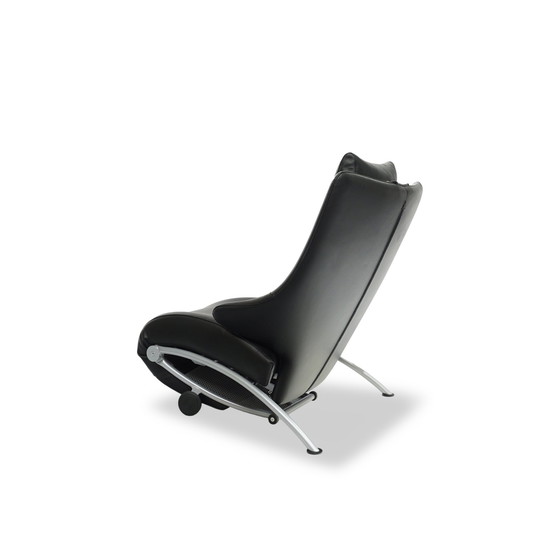 Image 1 of Wk Wohnen Solo 699 fauteuil / ligstoel zwart leer