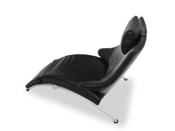 Image 1 of Wk Wohnen Solo 699 fauteuil / ligstoel zwart leer