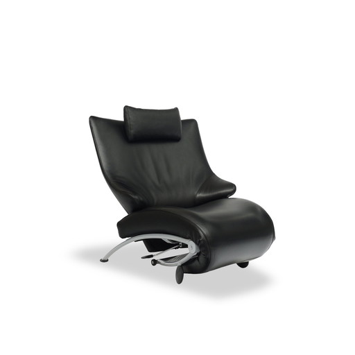 Wk Wohnen Solo 699 fauteuil / ligstoel zwart leer