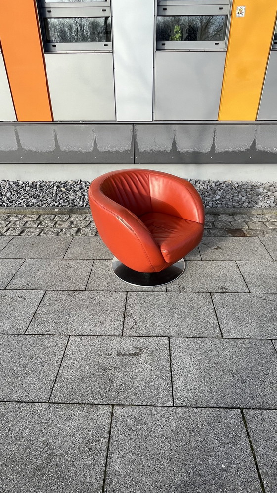 Image 1 of Koinor Design draaifauteuil Parelleder bordeaux-rood