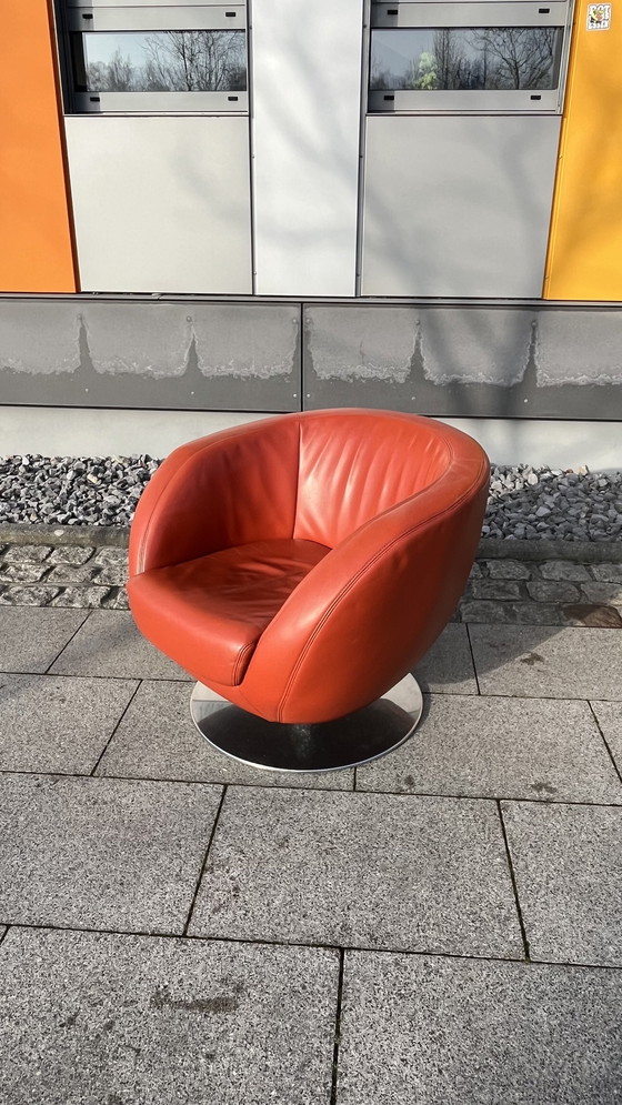 Image 1 of Koinor Design draaifauteuil Parelleder bordeaux-rood