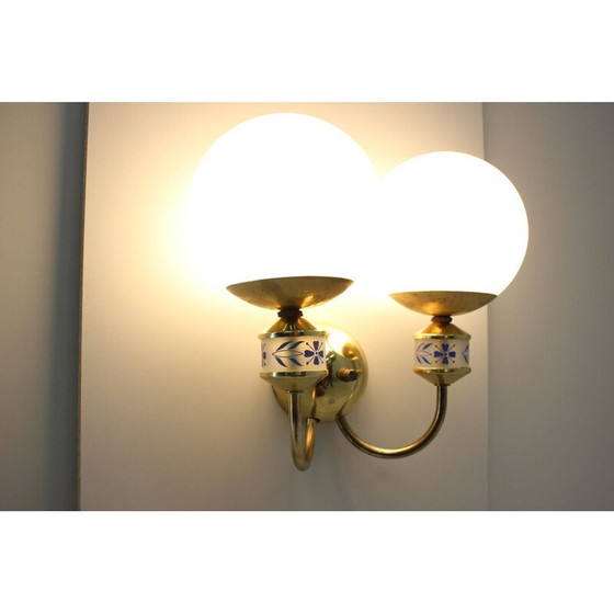 Image 1 of Paar vintage messing wandlampen, 1970