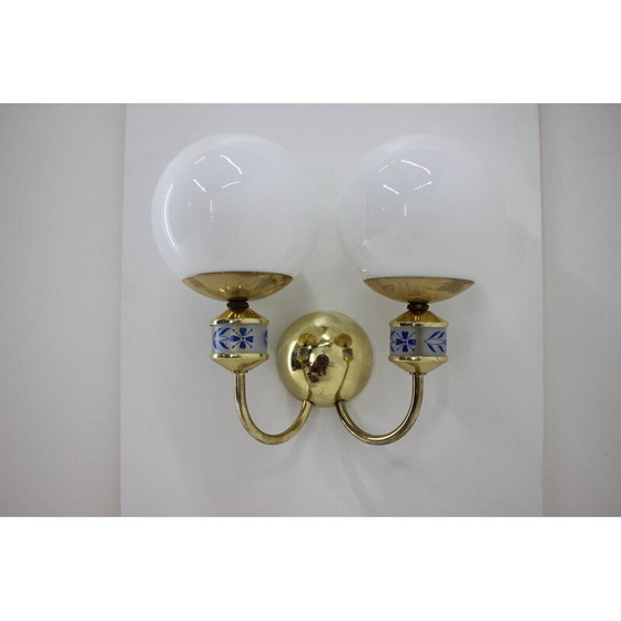 Image 1 of Paar vintage messing wandlampen, 1970