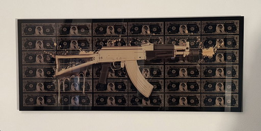  “Ak-47 Dollar Artwork”. Gesigneerd, In Groot Formaat.