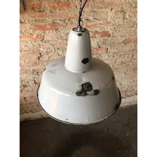 Industriële fabrieksplafondlamp van Wikasy A23, jaren 1950