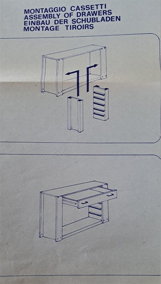 Image 1 of Vintage Italiaans Design Dressoir Kast - Stilwood - jaren 70