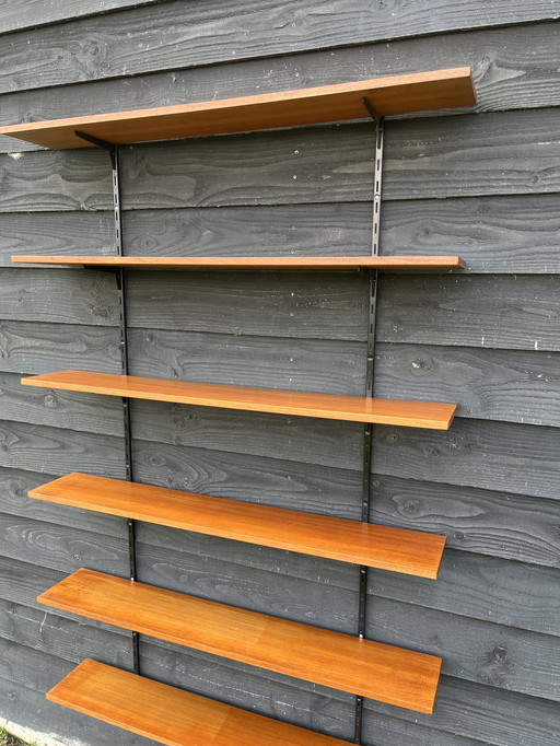 Vintage teak houten wandsysteem