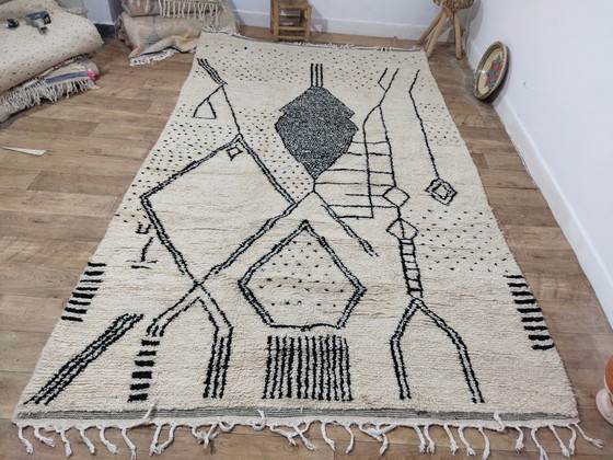 Image 1 of Tapis Marocain Berbère Artisanal En Laine - Ambachtelijk Marokkaans Berber Tapijt Van Wol