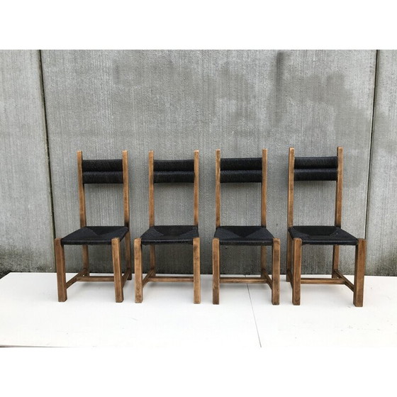 Image 1 of Suite van 4 vintage strostoelen 1960