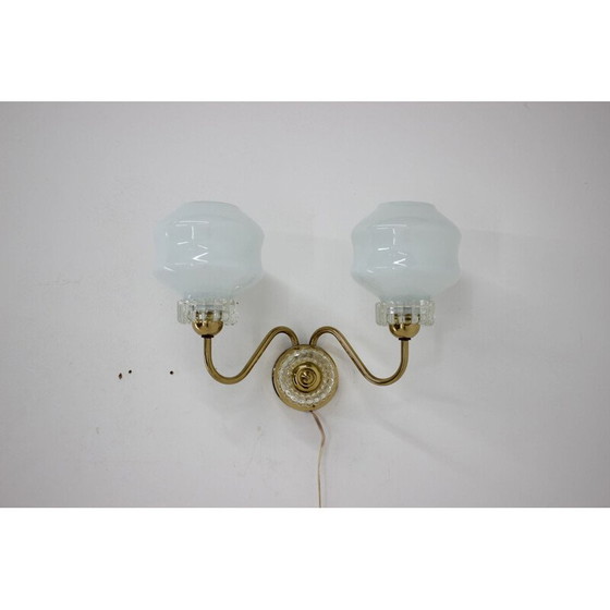 Image 1 of Set van één vintage kroonluchter en één wandlamp