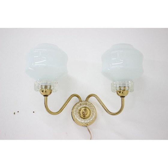 Image 1 of Set van één vintage kroonluchter en één wandlamp