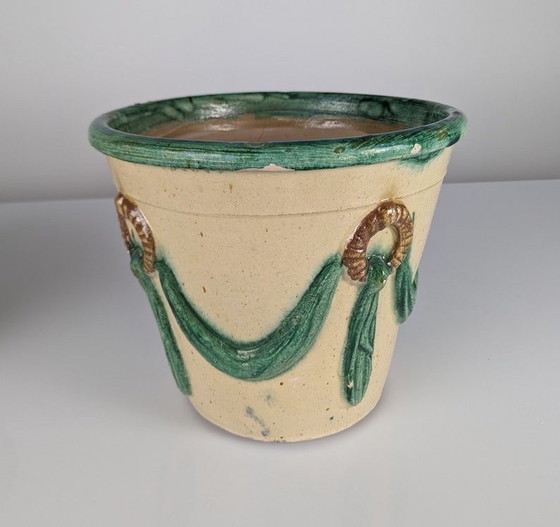 Image 1 of Malagueña Geglazuurde Keramische Pot, 1940S