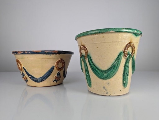 Malagueña Geglazuurde Keramische Pot, 1940S