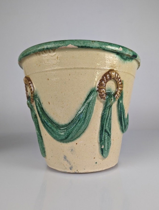 Image 1 of Malagueña Geglazuurde Keramische Pot, 1940S