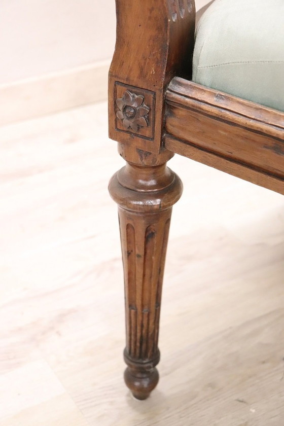 Image 1 of Antieke houten Louis Xvi leunstoel